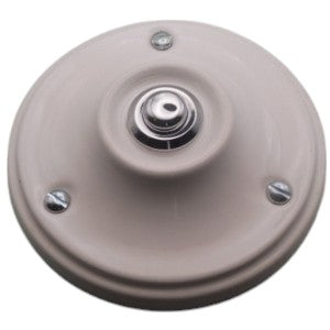 Sonnette en Porcelaine noire bouton Chromé+ carillon sans fil