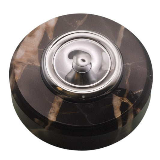 Black marble doorbell with chrome bezel, wireless