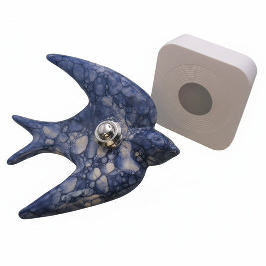 Sonnette Oiseau Bleu chromé SANS FIL